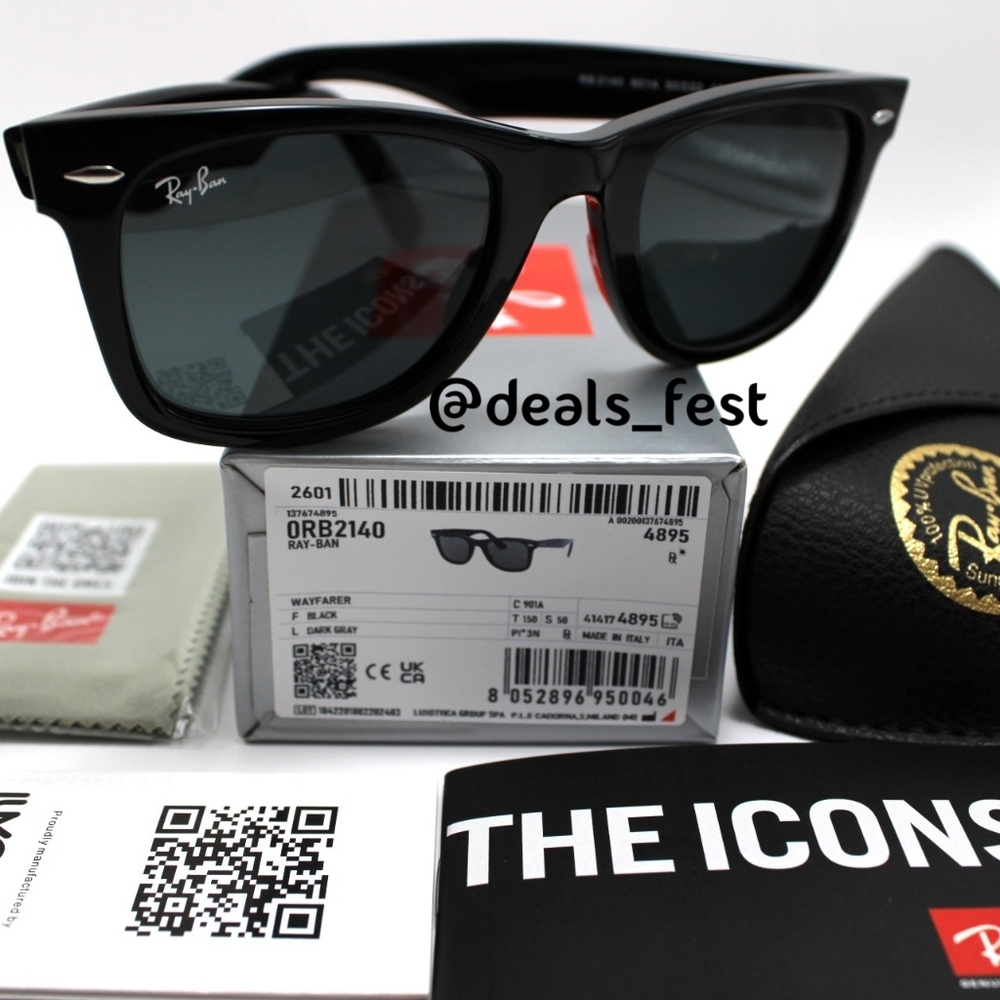 Model Display Ray-Ban Wayfarer Black RB2140 Classic - Picture 2 of 16
